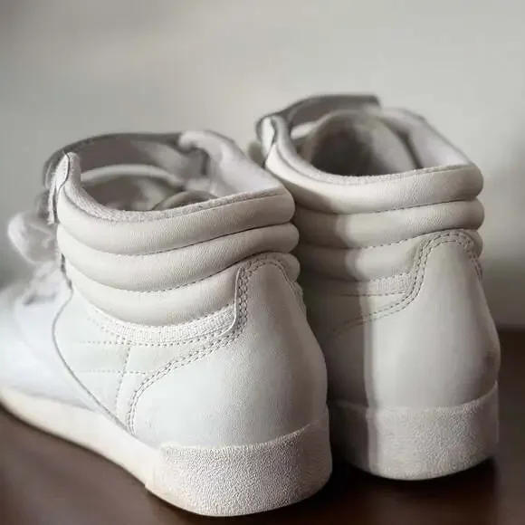 Reebok Freestyle Hi High Top Sneakers White Women's Size 7 - Picture 4 of 5
